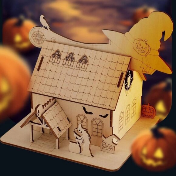 Diy Color Magic House Wooden Model Creative Arts and Crafts Set Gift on Birthday - Picture 1 of 5